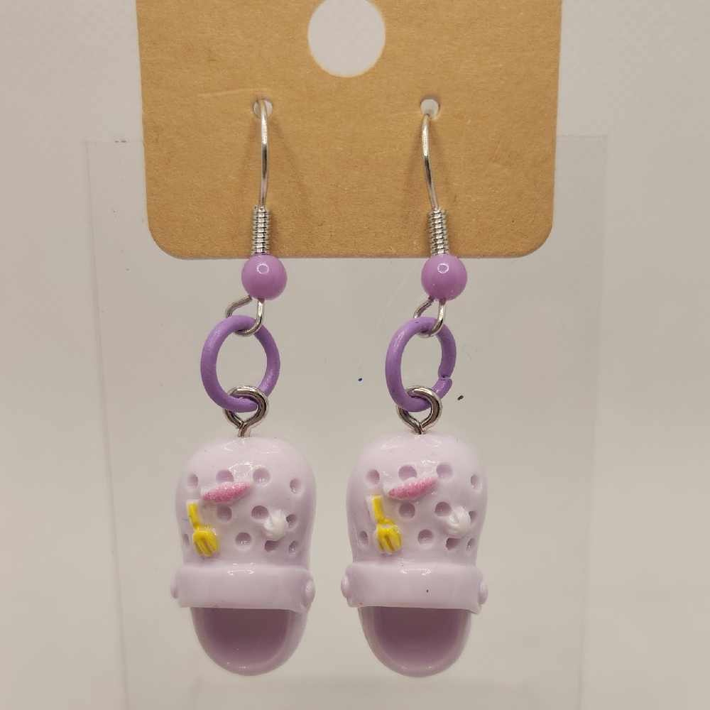 Purple Croc Earrings